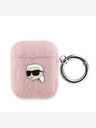 Karl Lagerfeld PU-geprägtes Karl Head Case für AirPods 1/2 Rosa Karl Lagerfeld