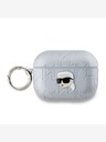 Karl Lagerfeld Karl Lagerfeld PU geprägte Karl Head Hülle für AirPods Pro 2 Silber