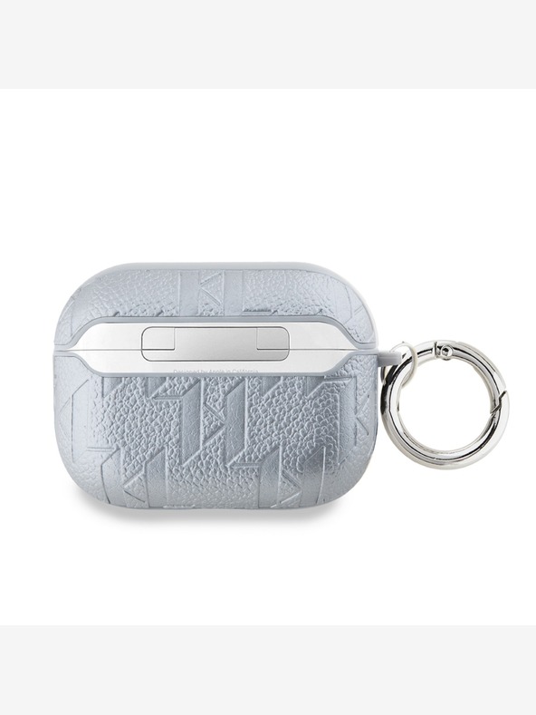 Karl Lagerfeld Karl Lagerfeld PU geprägte Karl Head Hülle für AirPods Pro 2 Silber