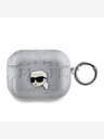 Karl Lagerfeld Karl Lagerfeld PU-geprägtes Karl Head Etui für AirPods Pro Silber