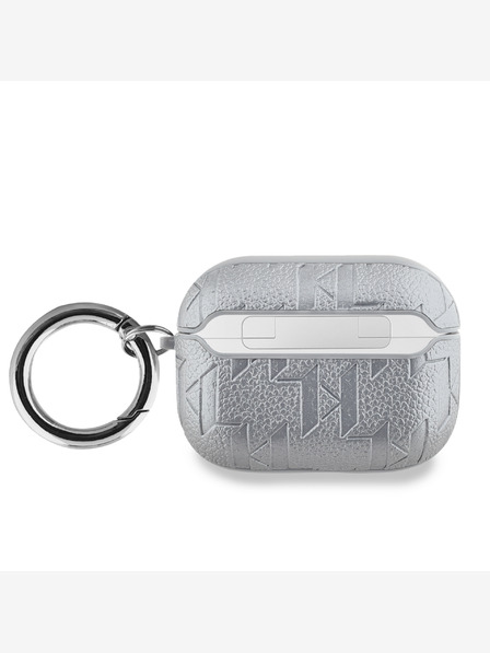 Karl Lagerfeld Karl Lagerfeld PU-geprägtes Karl Head Etui für AirPods Pro Silber
