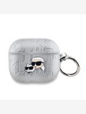 Karl Lagerfeld PU geprägte Karl und Choupette Köpfe Etui für AirPods 3 Silber Karl Lagerfeld