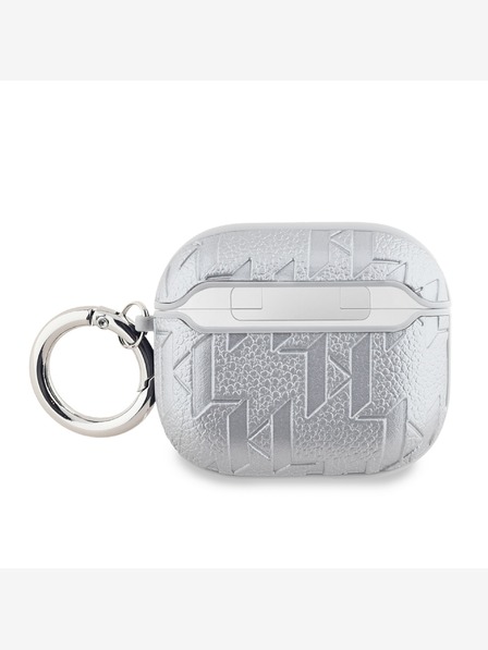 Karl Lagerfeld PU geprägte Karl und Choupette Köpfe Etui für AirPods 3 Silber Karl Lagerfeld