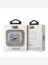 Karl Lagerfeld PU geprägte Karl und Choupette Köpfe Etui für AirPods 3 Silber Karl Lagerfeld