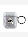 Karl Lagerfeld Karl Lagerfeld PU geprägte Karl Head Hülle für AirPods 1/2 Silber