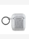Karl Lagerfeld Karl Lagerfeld PU geprägte Karl Head Hülle für AirPods 1/2 Silber