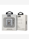 Karl Lagerfeld Karl Lagerfeld PU geprägte Karl Head Hülle für AirPods 1/2 Silber
