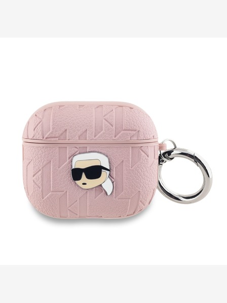 Karl Lagerfeld PU-Etui mit geprägtem Karl-Kopf für AirPods 3 Rosa Karl Lagerfeld