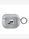 Karl Lagerfeld Karl Lagerfeld PU geprägte Karl und Choupette Köpfe Etui für AirPods Pro Silber