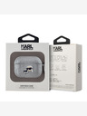 Karl Lagerfeld Karl Lagerfeld PU geprägte Karl und Choupette Köpfe Etui für AirPods Pro Silber
