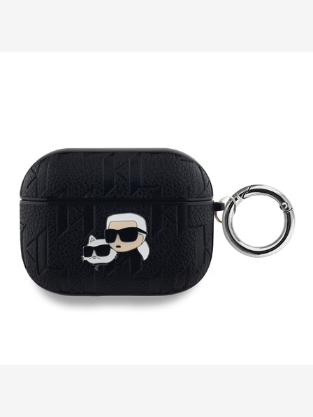 Karl Lagerfeld PU-Prägung Karl und Choupette Köpfe Etui für AirPods Pro Schwarz Karl Lagerfeld