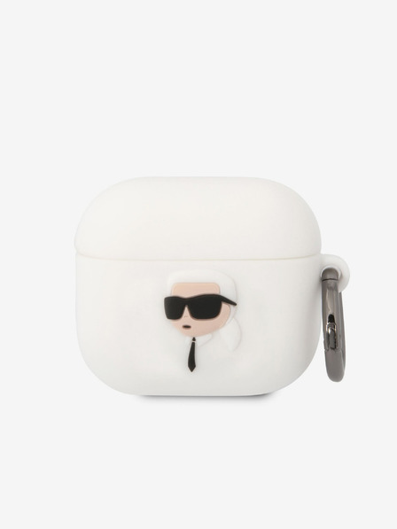 Karl Lagerfeld Karl Lagerfeld 3D-Logo NFT Karl Head Silikonhülle für Airpods 3 Weiß
