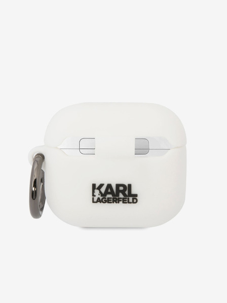 Karl Lagerfeld Karl Lagerfeld 3D-Logo NFT Karl Head Silikonhülle für Airpods 3 Weiß