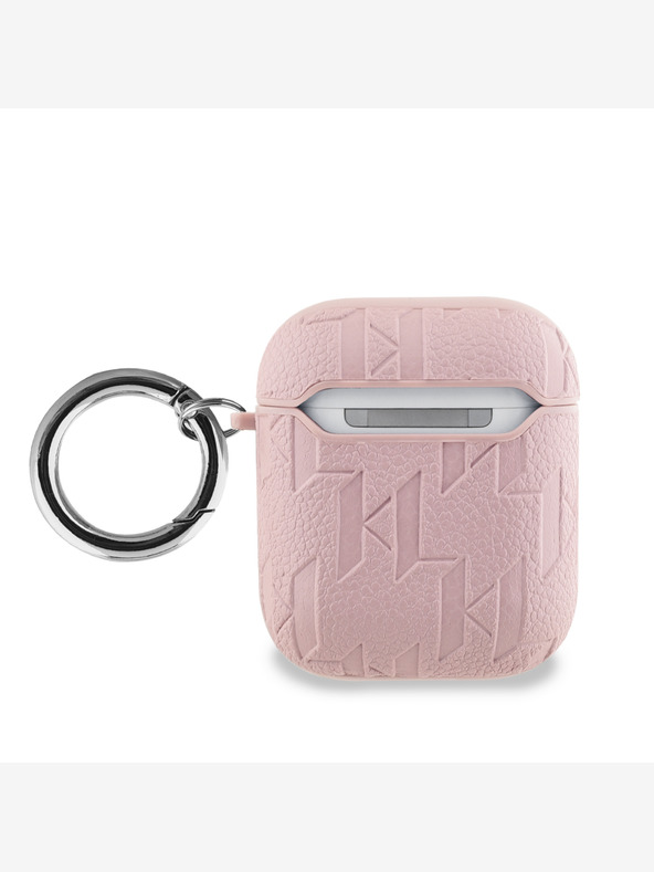 Karl Lagerfeld Karl Lagerfeld PU geprägte Karl und Choupette Köpfe Etui für AirPods 1/2 Rosa