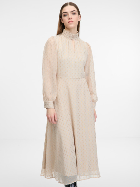 Orsay Beigefarbenes Damen Midikleid ORSAY