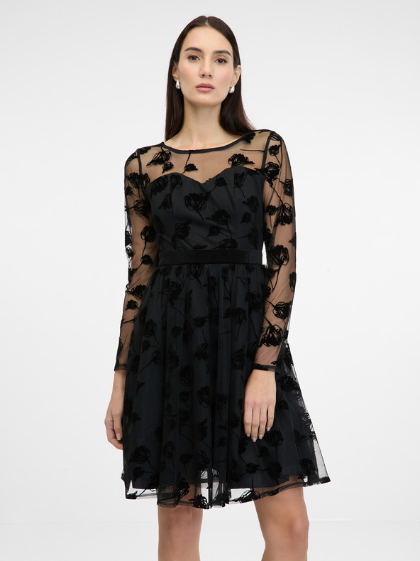 Orsay Schwarzes knielanges Damenkleid ORSAY