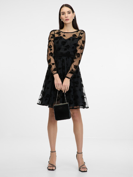Orsay Schwarzes knielanges Damenkleid ORSAY