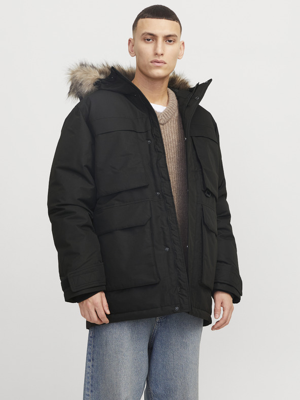 Jack & Jones Schwarzer Jack & Jones Herren Star Parka