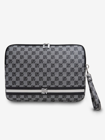 DKNY DKNY PU Leder Checkered Pattern und Streifen Laptop Hülle 15/16 Schwarz"