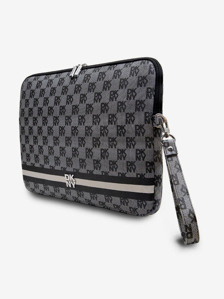 DKNY DKNY PU Leder Checkered Pattern und Streifen Laptop Hülle 15/16 Schwarz"