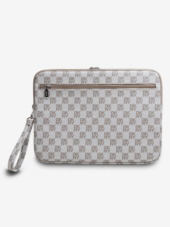 DKNY DKNY PU-Leder mit Karomuster und Streifen Notizbuchhülle 15/16 Beige"