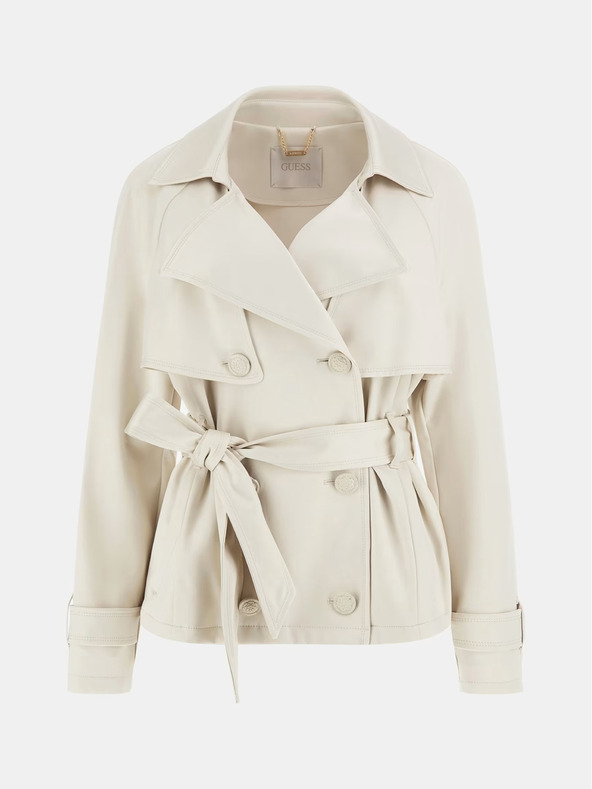 Guess Guess Cremefarbener kurzer Trenchcoat für Damen