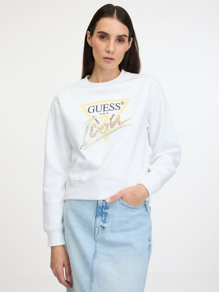 Guess Weißes Guess Icon Sweatshirt für Damen