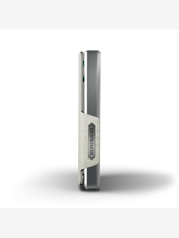 Mondraghi Mondraghi Geldbörse aus Saffiano-Silberleder