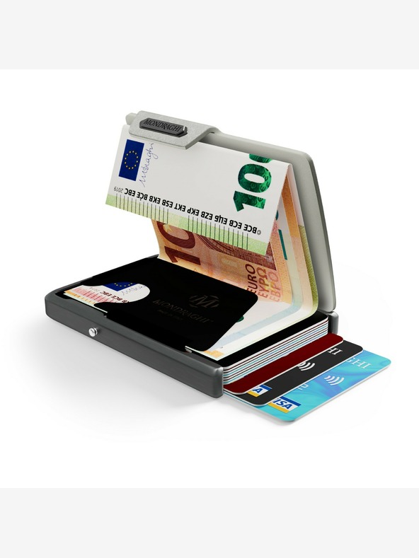 Mondraghi Mondraghi Geldbörse aus Saffiano-Silberleder