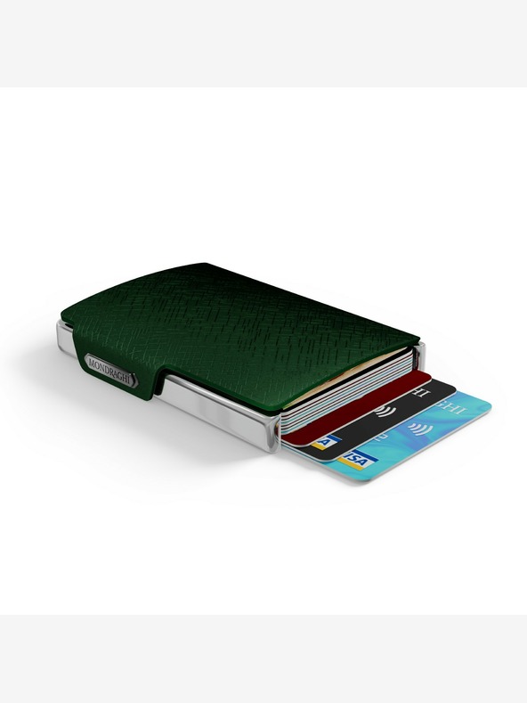 Mondraghi Grün gemusterte Lederbrieftasche Mondraghi Elegance