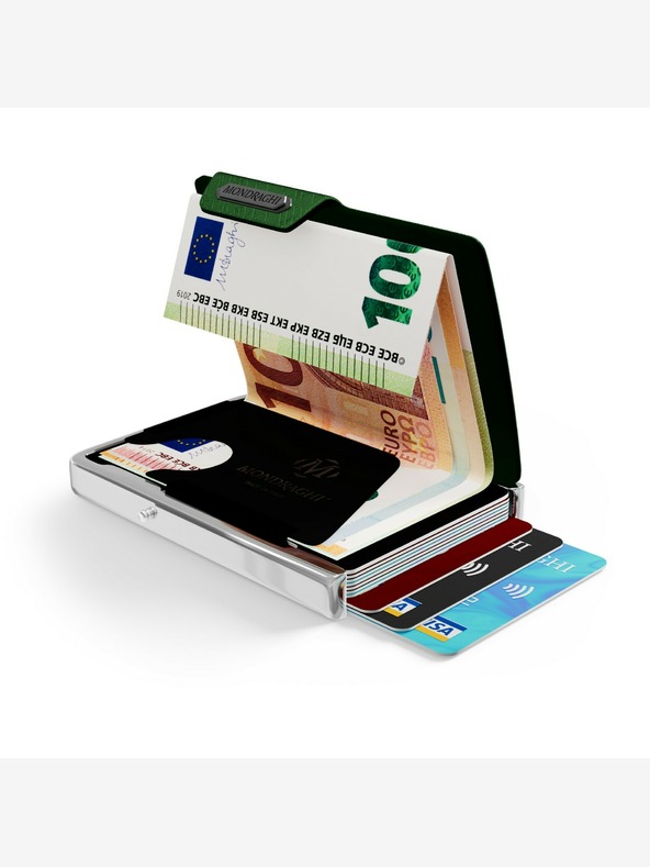 Mondraghi Grün gemusterte Lederbrieftasche Mondraghi Elegance