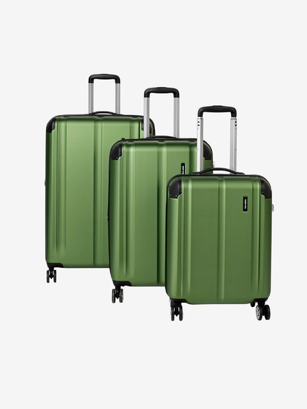 Travelite Set aus drei grünen Travelite City 4w Koffern S,M,L Grün