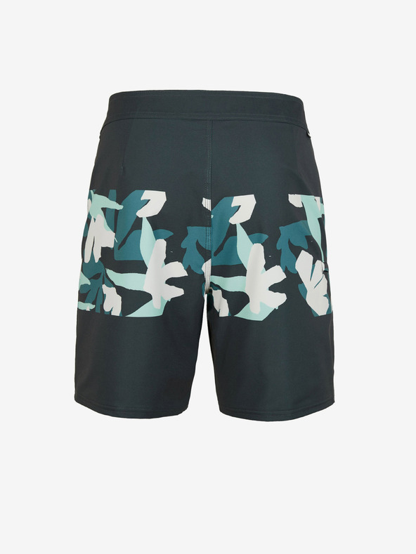 O'Neill Grün und grau gemusterte Herren O'Neill HYPERFREAK CAMORRO 17'' BOARDSHORTS