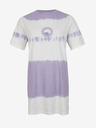 O'Neill Violett und weiß gemustertes O'Neill WOW T-SHIRT DRESS für Damen