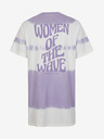 O'Neill Violett und weiß gemustertes O'Neill WOW T-SHIRT DRESS für Damen