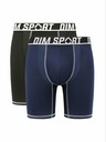 DIM Zweier-Set Herren-Sport-Boxershorts in schwarz und dunkelblau DIM SPORT LONG BOXER 2x
