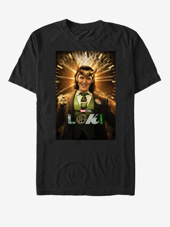 ZOOT.Fan Schwarzes Unisex-T-Shirt ZOOT.Fan Marvel Loki Smile Poster