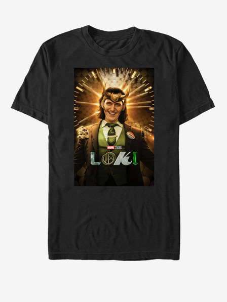 ZOOT.Fan Schwarzes Unisex-T-Shirt ZOOT.Fan Marvel Loki Smile Poster
