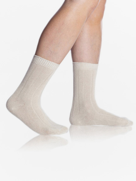 Bellinda Cremefarbene Unisex-Winter-Bambussocken Bellinda BAMBUS CASUAL UNISEX SOCKS
