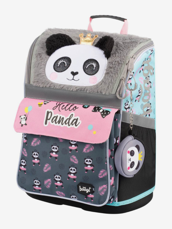 BAAGL  Grauer Schulranzen zippy panda Baagl