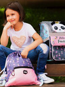 BAAGL  Grauer Schulranzen mit Tasche Panda Baagl