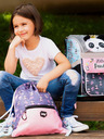 BAAGL  Grauer Schulranzen mit Tasche Panda Baagl