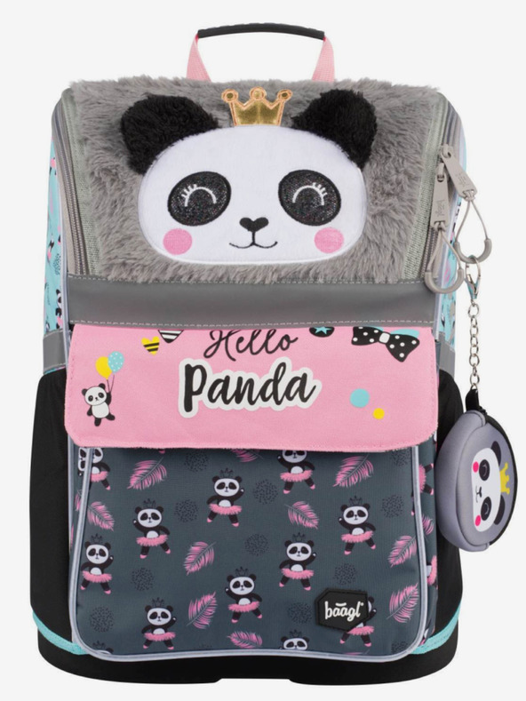 BAAGL  Graues 3er-Set zippy panda: Aktentasche, Federmäppchen, Tasche Baagl
