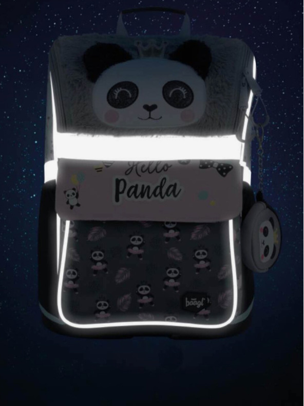 BAAGL  Graues 3er-Set zippy panda: Aktentasche, Federmäppchen, Tasche Baagl