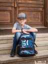BAAGL  Blaues 3er Set skate structure: Rucksack, Mäppchen, Tasche Baagl