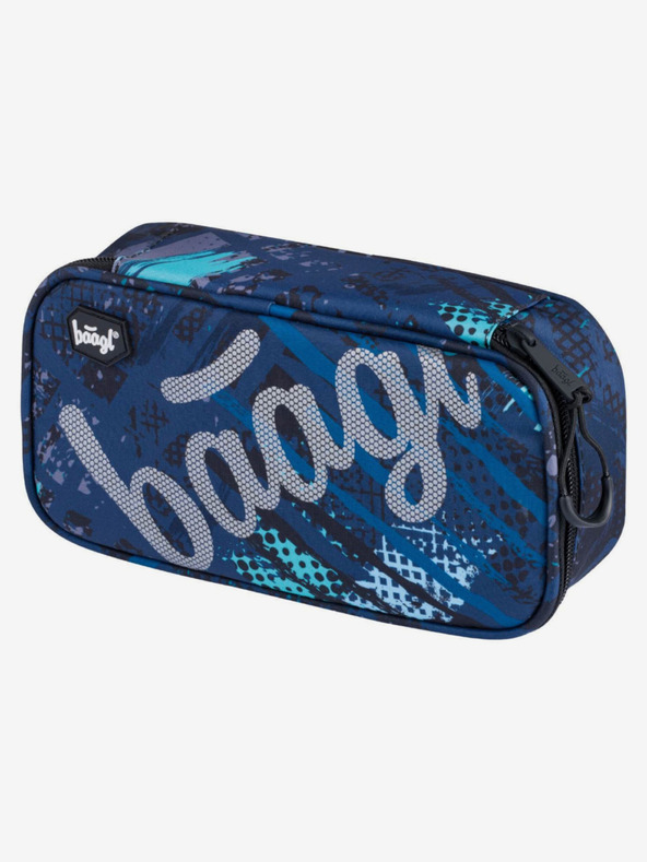 BAAGL  Blaues 3er Set skate structure: Rucksack, Mäppchen, Tasche Baagl