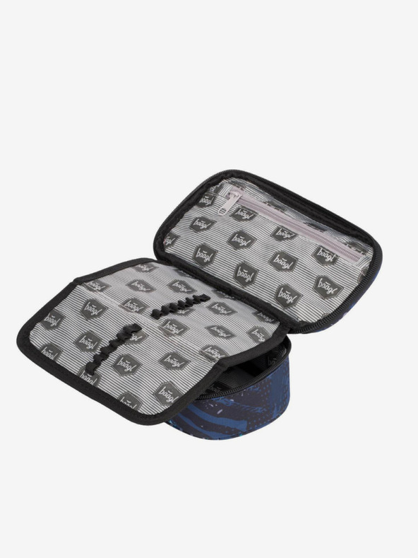 BAAGL  Blaues 3er Set skate structure: Rucksack, Mäppchen, Tasche Baagl