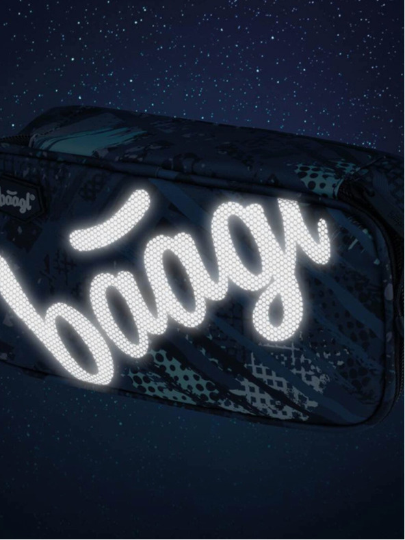 BAAGL  Blaues 3er Set skate structure: Rucksack, Mäppchen, Tasche Baagl