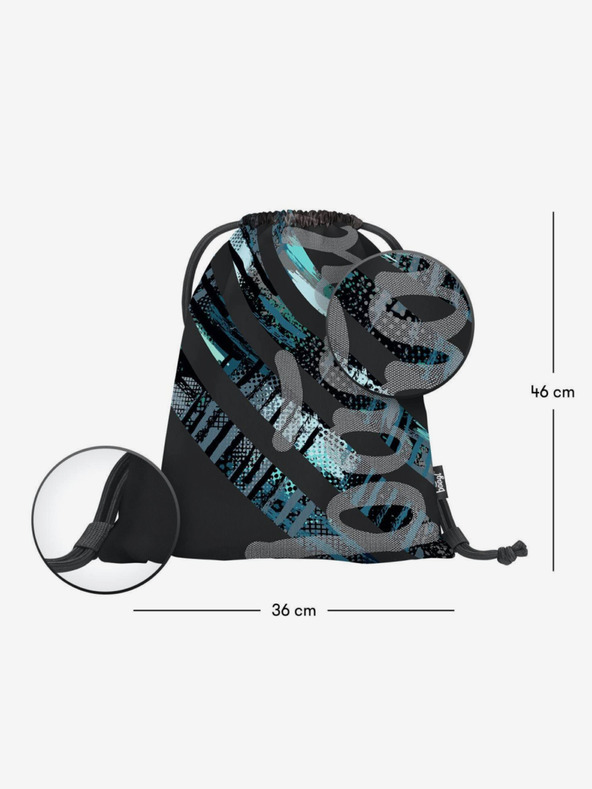 BAAGL  Blaues 3er Set skate structure: Rucksack, Mäppchen, Tasche Baagl