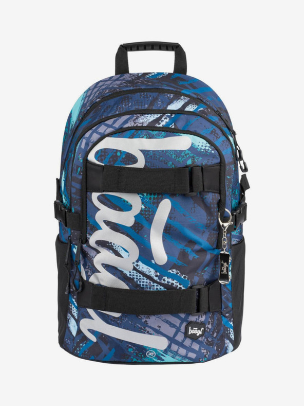 BAAGL  Blaues 3er Set skate structure: Rucksack, Mäppchen, Tasche Baagl